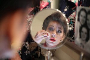 Angela Ingersoll as Judy Garland in Porchlight production of "End of the Rainbow' Photo by Michelle Leatherby