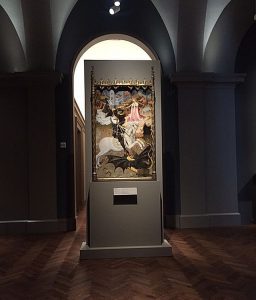 Bernat Martorell, "Saint George and the Dragon" in the Art Institute of Chicago's "Saints and Heroes: Art of Medieval and Renaissance Europe" galleries. Photo by Jodie Jacobs