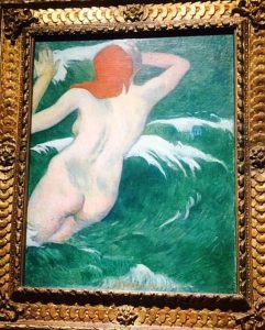Gauguin, 1889 "In the Waves (Ondine I), oil on canvas Photo taken at the exhibit by Jodie Jacobs