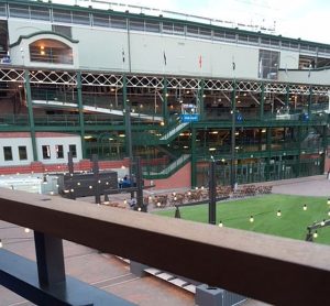 Brickhouse Tavern's upstairs deck overlooks The Park at Wrigely. Jodie Jacobs Photo