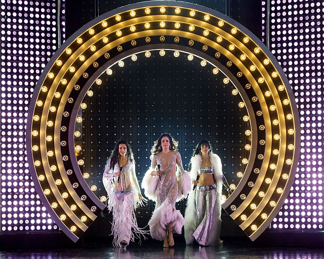 Teal Wicks, Stephanie J. block and Micaela Diamond in The Cher Show at Broadway inCchicago's Oriental theatre. (Photo by Joan Marchus)