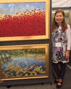 Bloomington, IN Artist Kwang Cha Brown who exhibits throughout the US will be at several Chicago area shows this summer. (Jodie Jacobs photo)