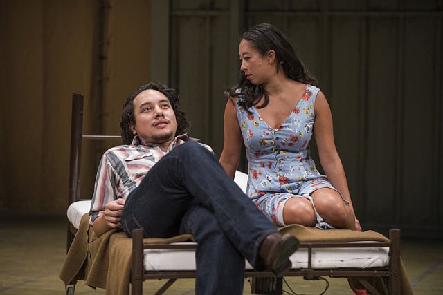 Matthew C. Yee and Aurora Adachi-Winter are the leads in 'Vietgone' at Writers Theatre, Glencoe. (Michael Brosilow Photo)