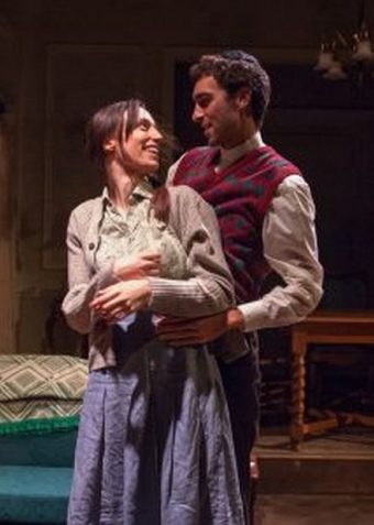 Lusia (Emily Berman) dreams of her husband Duvid (Alex Stein) whose fate she does not know since they were separated during World War II. Photo by Lara Goetsch)