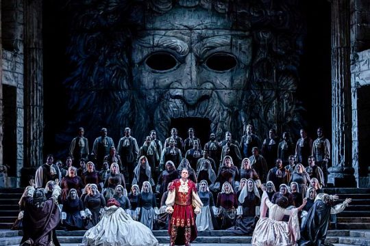 Matthew Polenzani and cast of Mozart's Idomeneo at Lyric Opera of Chicago. (Kyle Flubacker photo)