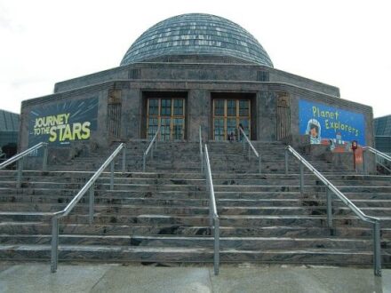 Adler Planetarium on the eastern edge of Chicago's Museum campus. (Photo by J Jacobs)