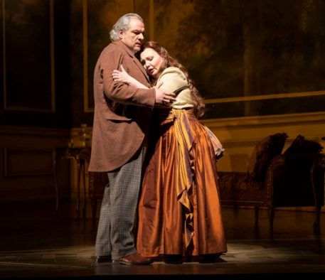 Zeljkp Lucic (Giorgio Germont and Albina Shagimuratova (Violetta) in Lyric Opera's La traviata. (Photo by Todd Rosenberg)