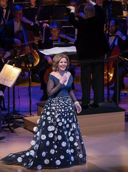 Renee Fleming at the Lyric of Chicago in an anniversary concert. (Photo by Todd Rosenberg)
