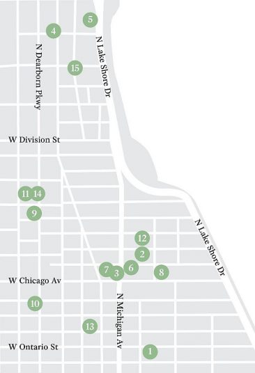 Water Tower Arts District map with 15 arts institutions (Photo courtesy of Museum of Contemporary Art)
