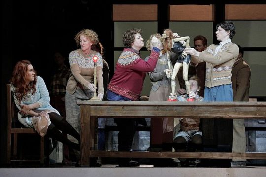 Brenda Rae and puppet in 'Ariodante' at Lyric Opera of Chicago. (Photo by Cory Weaver)