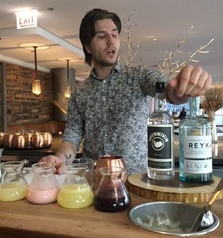 Award-winning Icelandic bartender Teitur Ridderman Schioth crafted cocktails at last year's Icelandic Festival in Chicago. )J Jacobs) photo
