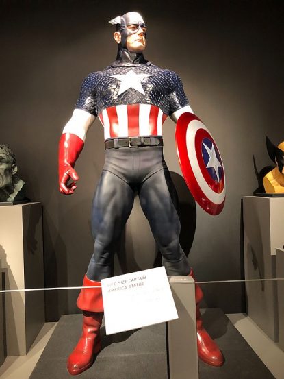 'Marvelocity" has original artwork by Alex Ross and superhero figures and busts. (J Jacobs photo)
