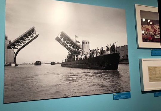 Photo of the U-505 making its way to Chicago in in an exhibit at the Museum of science and Industry. (J Jacobs photo)