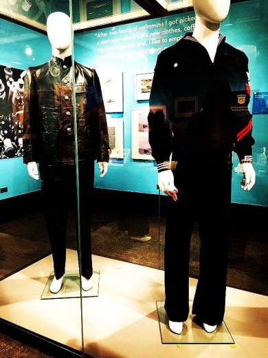 German and American uniforms in the U-505 - 75 Stories exhibit at the museum of science and Industry. (J Jacobs photo)