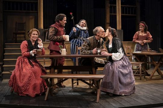 The Condells and Heminges with Ben Johnson in The Book of Will at American Players Theatre in Spring Green (Liz Loren photo)
