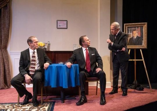 Past presidents discuss events and each other in American Blues Theater's 'Five Presidents.' (Photo courtesy of American Blues Theater.)