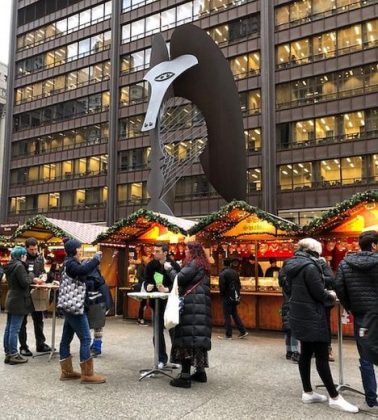 Christkindl Market in Daley Plaza is a fun place to shop for German food and European trinkets. (J Jacobs photo)