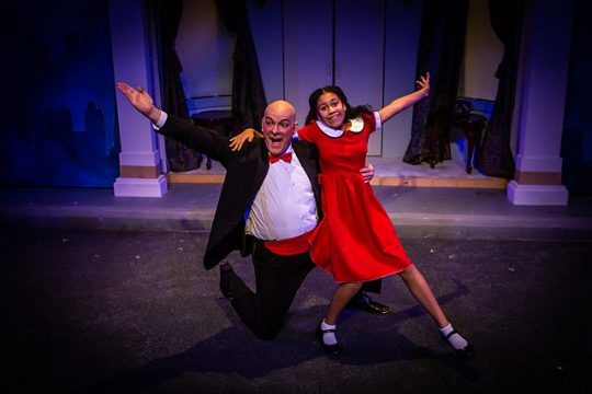 John B. Boss as Daddy Warbucks and Kayla Norris as Annie at Citadel Theatre (Photo by Carolina Menapace )