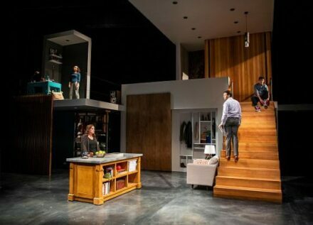 From L. Kyrie Courter (Natalie )Keely Vasquez (Diana) David Schlumpf (Dan) and Liam Oh (Gabe) in Next to Normal at Writers Theatre. (Photo by Michael Brosilow)