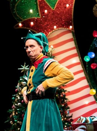 Santaland Diaries is at Goodman Theatre. (Steven Strafford in the one-man-show of The Santaland Diaries at Goodman Theatre. (Cody Nieset photo)