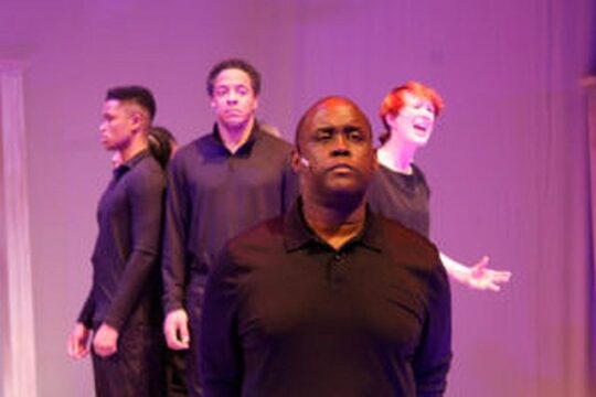 Blake Hawthorne, Vincent Jordan, Dwight Neal and Hannah Mary Simpson in Legends the Musical at Black Ensemble Theater