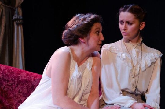 Left to right, Elaine Carlson, Tracey Greenwood in Mrs. Warren's Profession. (Photo by Tom McGrath)