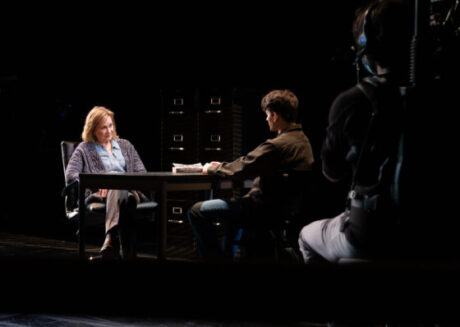 Bella, Mary Beth Fisher and Christopher John Drea, in Adam Rapp's 'The Sound Inside' streaming live from Goodman Theatre. (Photo by Cody Nieset