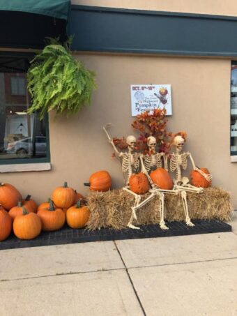 Pumpkins and skeletons and lining up in Highwood for the Great Pumpkin Fest ( J jacobs photo)
