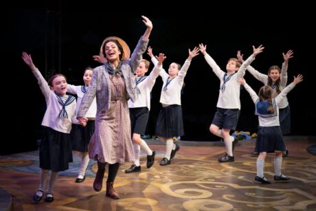 Addie Morales leads the von Trapp children in "Do Re Mi" in The Sound of Music at Marriott Theater Lincolnshire (Photo courtesy of Liz Lauren and Marriott Theatre)