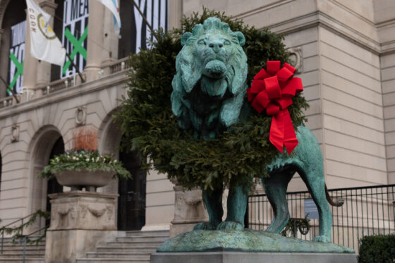 Art Institute of Chicago Wreathing of the Lions. (Photo by AIC)