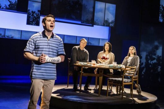 Anthony Norman, John Hemphill, Lili Thomas and Alaina Anderson in the touring musical "Dear Evan Hansen" at the Nederlander Theatre 