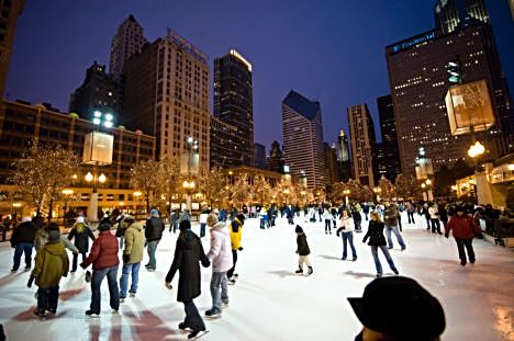 McCormick Tribune Ice Rink attracts visitors to Millennium Park in winter. (City of Chicago photo)