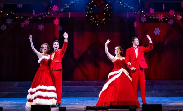 Kelly Britt as Judy Haynes; Jimmy Hogan as Phil Davis; Anna Marie Abbate as Betty Haynes and Tommy Thurston as Bob Wallace in “White Christmas.” 