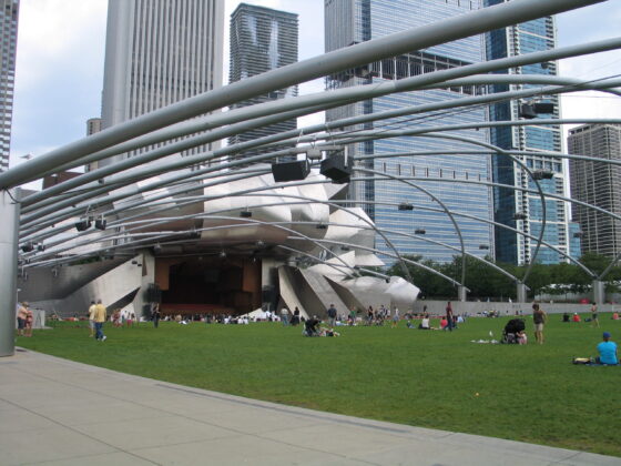 A lot of what happens on in Millennium Park is in the Pritzker Pavillion (Photo by J Jacobs