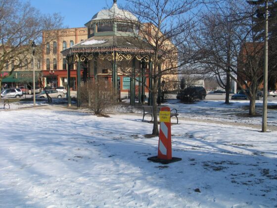 The pavilion in Woodstock's square where the band plays (J Jacobs photo)